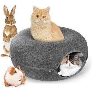Comfort and Fun with The Cat Donut Tunnel - Oversized Cat Cave and Bed, 20 "